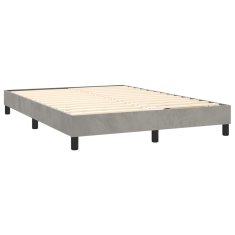 Vidaxl Box spring postelja z vzmetnico svetlo siva 140x200 cm žamet