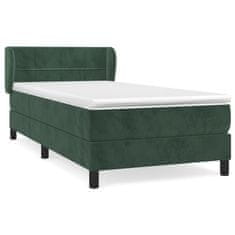 Vidaxl Box spring postelja z vzmetnico temno zelena 80x200 cm žamet