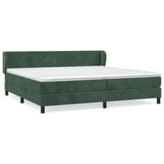 Vidaxl Box spring postelja z vzmetnico temno zelena 200x200 cm žamet