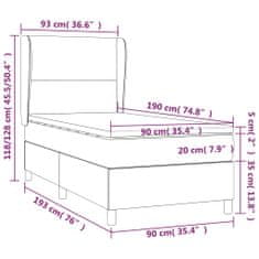 Vidaxl Box spring postelja z vzmetnico modra 90x190 cm blago