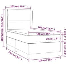 Vidaxl Box spring postelja z vzmetnico modra 100x200 cm blago