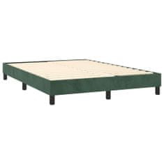 Vidaxl Box spring postelja z vzmetnico temno zelen 140x190 cm žamet