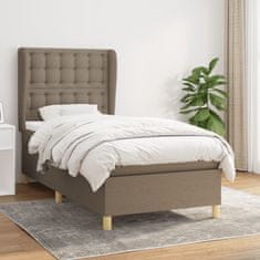 Vidaxl Box spring postelja z vzmetnico taupe 90x190 cm blago