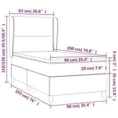 Vidaxl Box spring postelja z vzmetnico črn 90x190 cm žamet