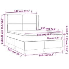 Vidaxl Box spring postelja z vzmetnico roza 140x190 cm žamet