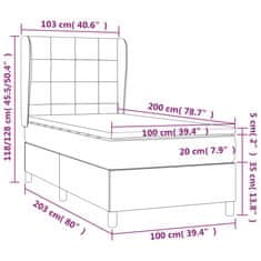 Vidaxl Box spring postelja z vzmetnico črna 100x200 cm žamet