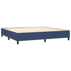 Vidaxl Box spring postelja z vzmetnico modra 200x200 cm blago