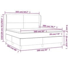 Vidaxl Box spring postelja z vzmetnico krem 160x200 cm blago