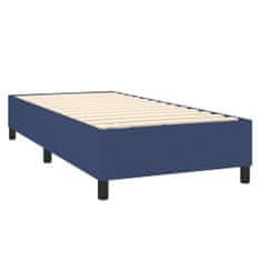Vidaxl Box spring postelja z vzmetnico moder 80x200 cm blago
