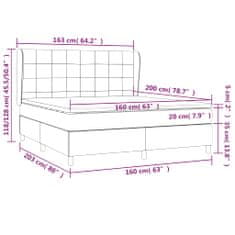 Vidaxl Box spring postelja z vzmetnico modra 160x200 cm blago