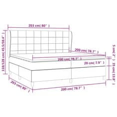 Vidaxl Box spring postelja z vzmetnico modra 200x200 cm blago