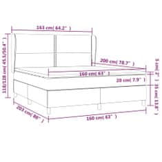 Vidaxl Box spring postelja z vzmetnico črna 160x200 cm žamet
