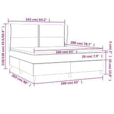 Vidaxl Box spring postelja z vzmetnico svetlo siva 160x200 cm žamet