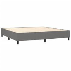 Vidaxl Box spring postelja z vzmetnico temno siva 200x200 cm blago