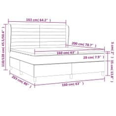 Vidaxl Box spring postelja z vzmetnico modra 160x200 cm blago