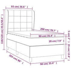 Vidaxl Box spring postelja z vzmetnico temno zelena 90x200 cm žamet