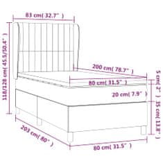 Vidaxl Box spring postelja z vzmetnico krem 80x200 cm blago