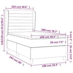 Vidaxl Box spring postelja z vzmetnico temno zelena 100x200 cm žamet