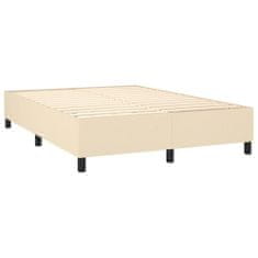 Vidaxl Box spring postelja z vzmetnico krem 140x200 cm blago