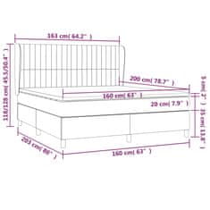 Vidaxl Box spring postelja z vzmetnico temno rjava 160x200 cm blago