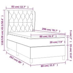 Vidaxl Box spring postelja z vzmetnico krem 80x200 cm blago