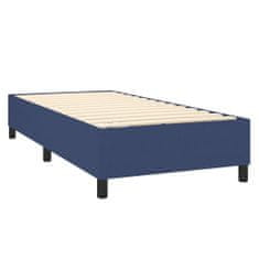 Vidaxl Box spring postelja z vzmetnico moder 90x190 cm blago