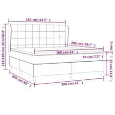 Vidaxl Box spring postelja z vzmetnico črna 160x200 cm blago