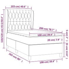 Vidaxl Box spring postelja z vzmetnico črna 100x200 cm blago