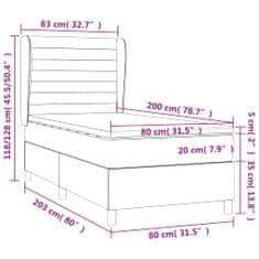 Vidaxl Box spring postelja z vzmetnico temno rjava 80x200 cm blago