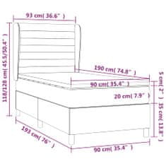 Vidaxl Box spring postelja z vzmetnico modra 90x190 cm blago