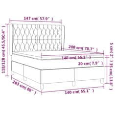 Vidaxl Box spring postelja z vzmetnico svetlo siva 140x200 cm žamet