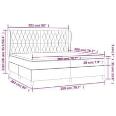 Vidaxl Box spring postelja z vzmetnico svetlo siva 200x200 cm blago