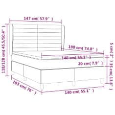 Vidaxl Box spring postelja z vzmetnico temno modra 140x190cm žamet