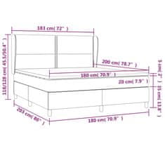 Vidaxl Box spring postelja z vzmetnico krem 180x200 cm blago