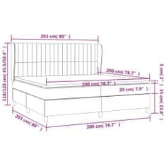 Vidaxl Box spring postelja z vzmetnico krem 200x200 cm blago