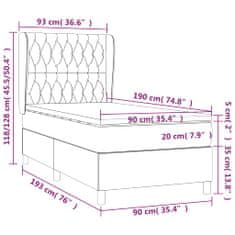 Vidaxl Box spring postelja z vzmetnico temno zelen 90x190 cm žamet