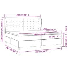 Vidaxl Box spring postelja z vzmetnico temno siva 200x200 cm blago