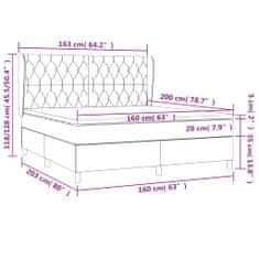 Vidaxl Box spring postelja z vzmetnico temno rjava 160x200 cm blago