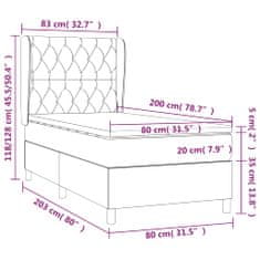 Vidaxl Box spring postelja z vzmetnico črna 80x200 cm žamet