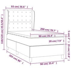 Vidaxl Box spring postelja z vzmetnico črna 90x200 cm žamet