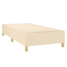 Vidaxl Box spring postelja z vzmetnico krem 90x200 cm blago