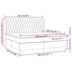 Vidaxl Box spring postelja z vzmetnico temno siva 200x200 cm blago