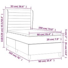 Vidaxl Box spring postelja z vzmetnico temno siva 90x190 cm blago