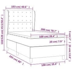 Vidaxl Box spring postelja z vzmetnico črna 100x200 cm blago