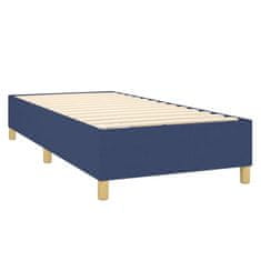 Vidaxl Box spring postelja z vzmetnico moder 90x190 cm blago
