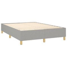 Vidaxl Box spring postelja z vzmetnico svetlo siva 140x200 cm blago