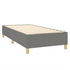 Vidaxl Box spring postelja z vzmetnico temno siva 90x190 cm blago