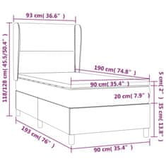 Vidaxl Box spring postelja z vzmetnico črn 90x190 cm blago