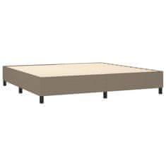 Vidaxl Box spring postelja z vzmetnico LED taupe 200x200 cm blago