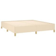 Vidaxl Box spring postelja z vzmetnico krem 160x200 cm blago